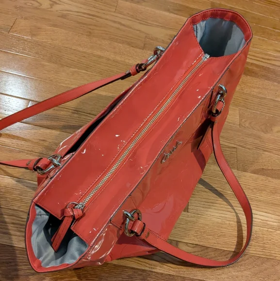 Coach Coral Patent Leather Tote Bag - Picture 5 of 14
